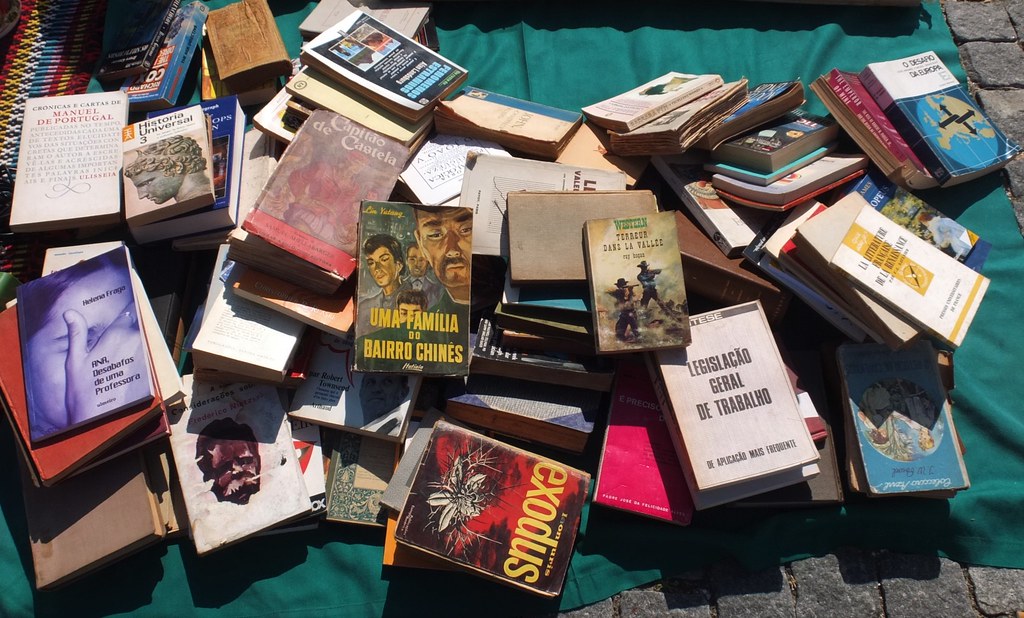 Livros na feira da bagageira