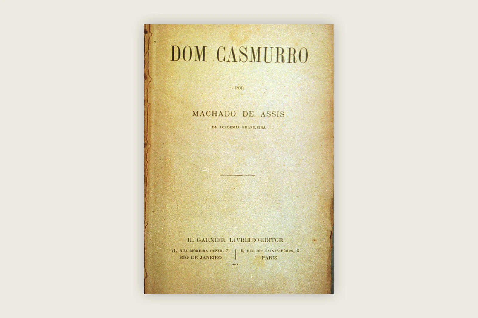 Capa do livro Dom Casmurro de Machado de Assis