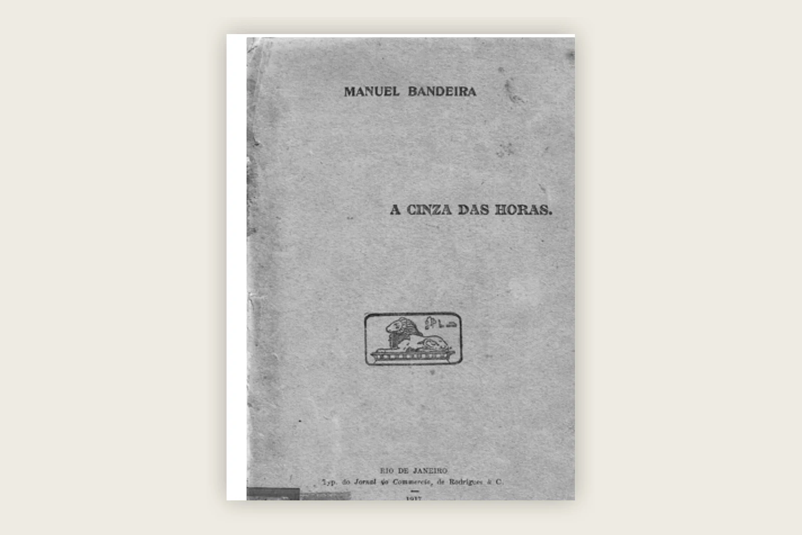 Capa do livro A CINZA DAS HORAS. de MANUEL BANDEIRA