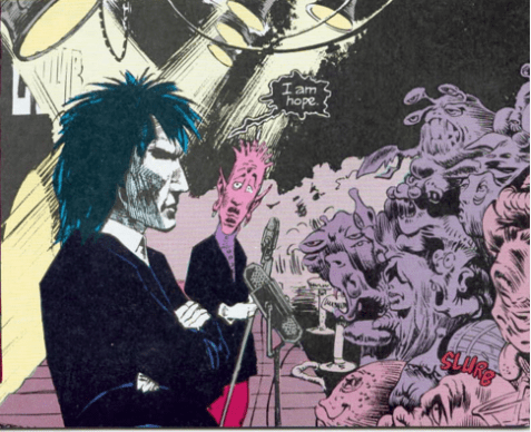 1-I-am-hope O Google Imagens deve ficar louco com as minhas buscas. Coloquei "esperança" e apareceu uma longa série de clichês. Melhor deixar a imagem do Sandman enfrentando os demônios, armado somente com a esperança.