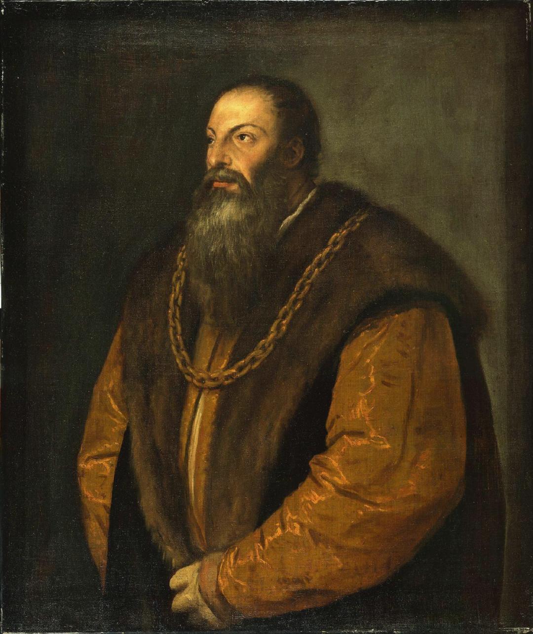 "Pietro Aretino", por Ticiano