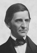 Ralph Waldo Emerson: Retrato em preto e branco de um homem com trajes formais do século XIX.