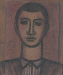unknown: Retrato estilizado de um homem com pescoço alongado e traços simplificados, assemelhando-se a uma pintura ou desenho artístico.