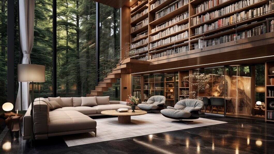 photo-modern-home-library-with-floor-ceiling-books