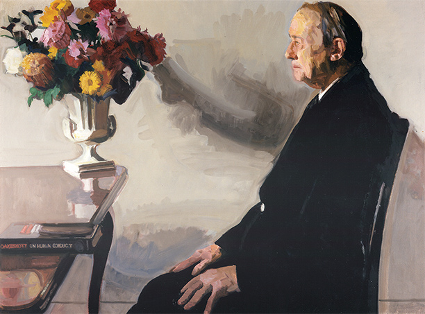 Michael Oakeshott, pintado em 1985 por Paul Gopal-Chowdhury.