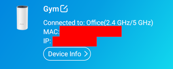 Screenshot of the Deco app showing the summerhouse connecting to the office