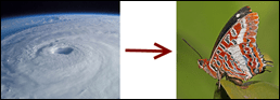 Hurricane triggering butterfly wing flapping