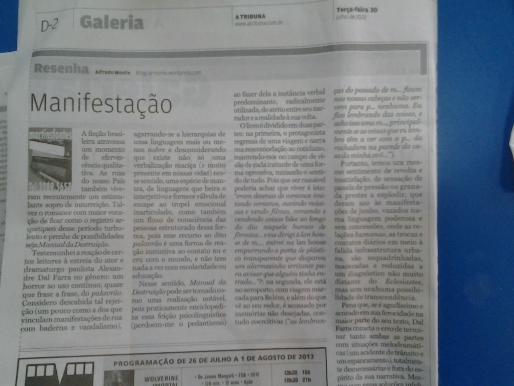 manifestação-matéria de jornal