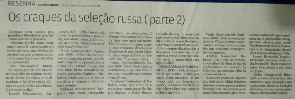 Craques RUssos - Jornal