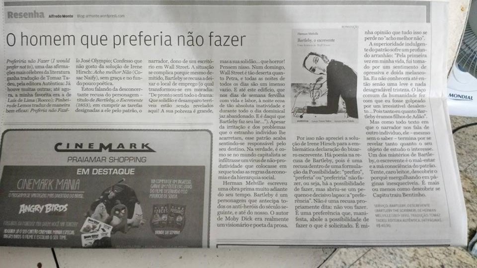 Bartleby, o escrevente - Jornal
